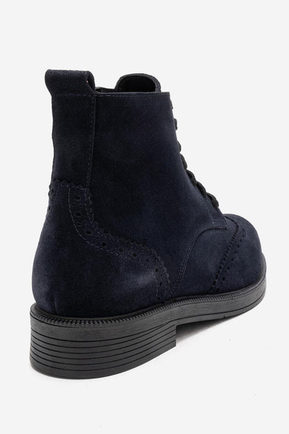 Nelvy - Bota de Ante Azul Marino (Mujer)