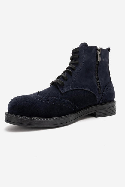 Nelvy - Bota de Ante Azul Marino (Mujer)