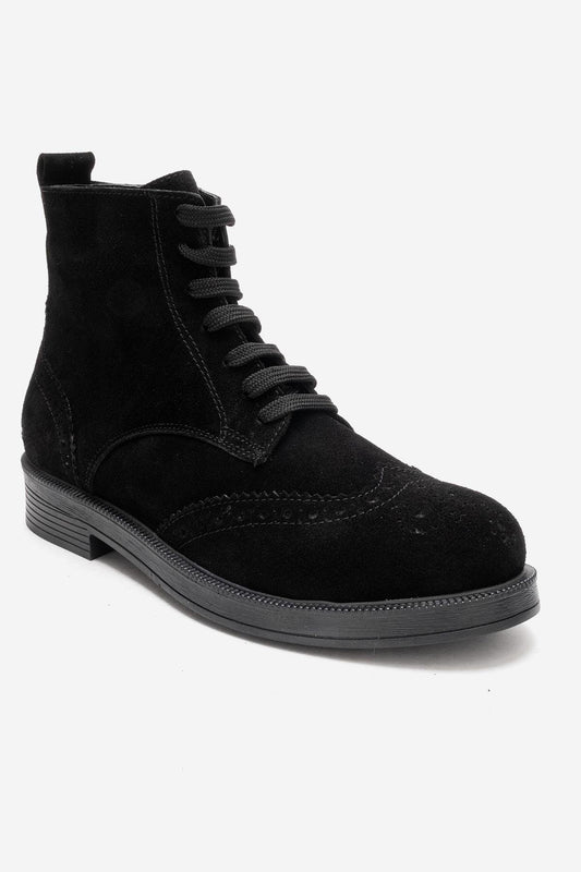 Nelvy - Black Suede Leather Boot (Women)