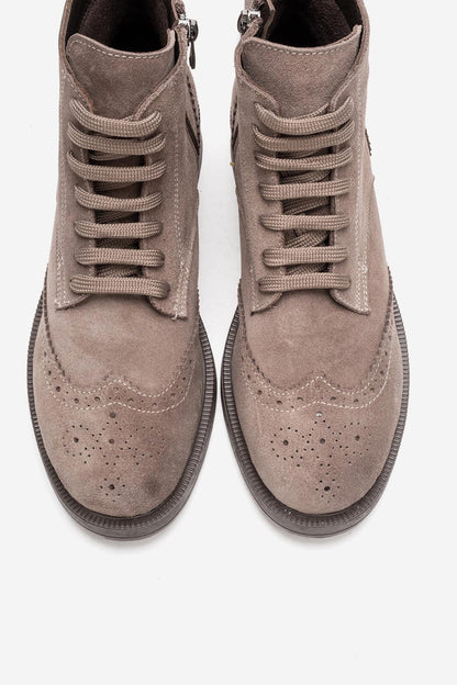 Nelvy - Taupe Suede Leather Boot (Women)