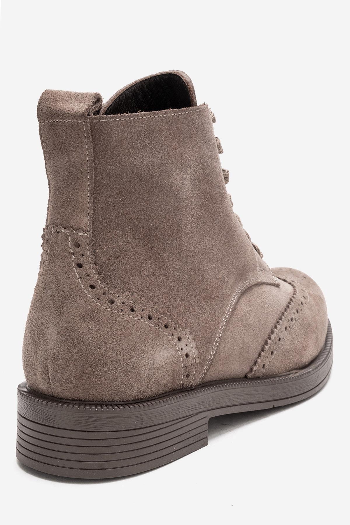 Nelvy - Taupe Suede Leather Boot (Women)