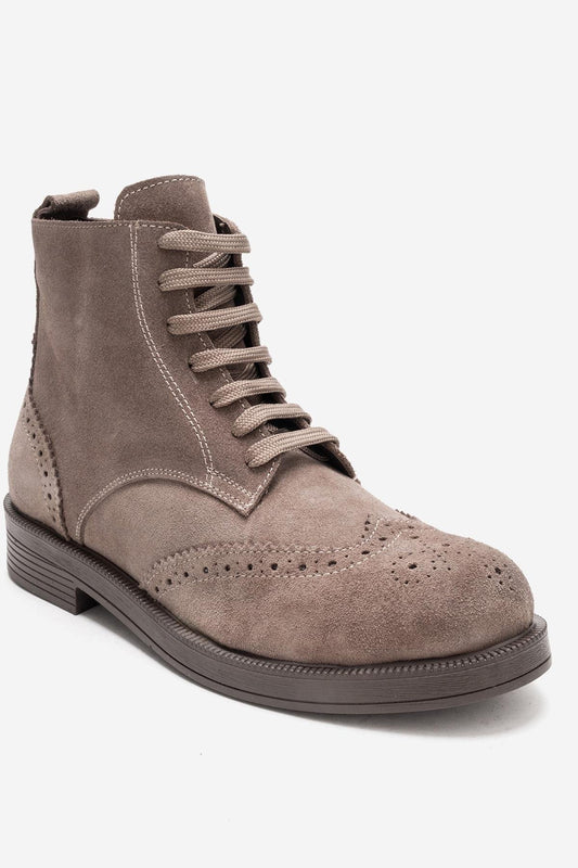 Nelvy - Taupe Suede Leather Boot (Women)