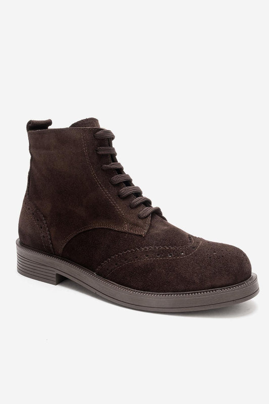 Nelvy - Brown Suede Leather Boot (Women)