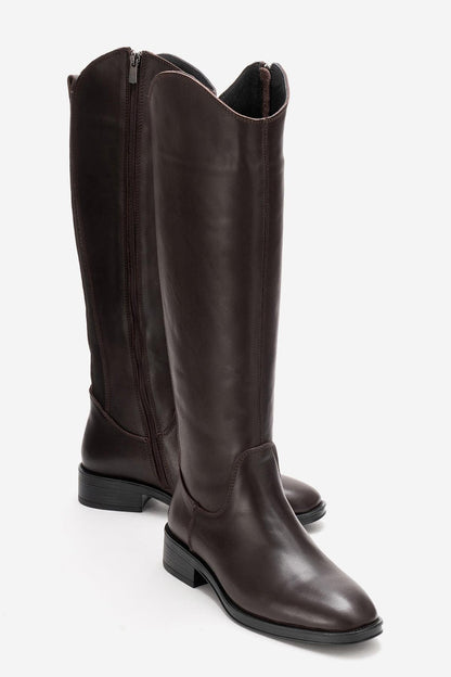 Ruiz - Brown Leather Knee High Boot (Women)