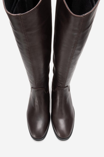 Ruiz - Brown Leather Knee High Boot (Women)