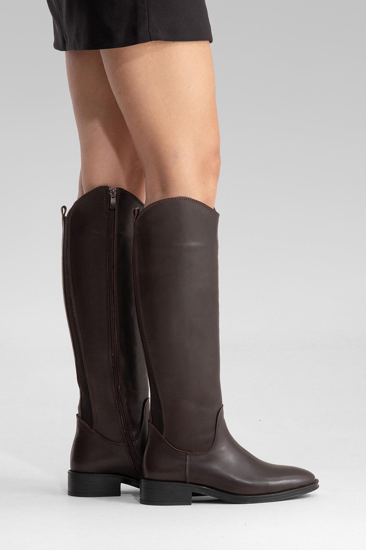 Ruiz - Brown Leather Knee High Boot (Women)