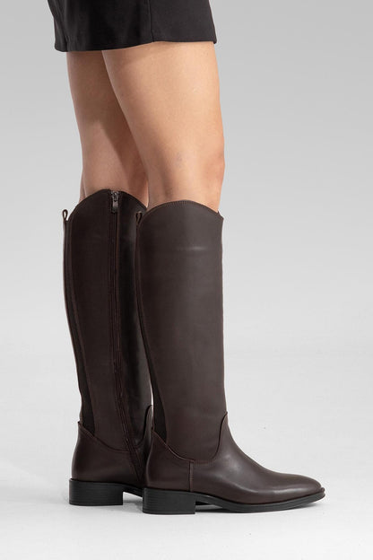 Ruiz - Brown Leather Knee High Boot (Women)