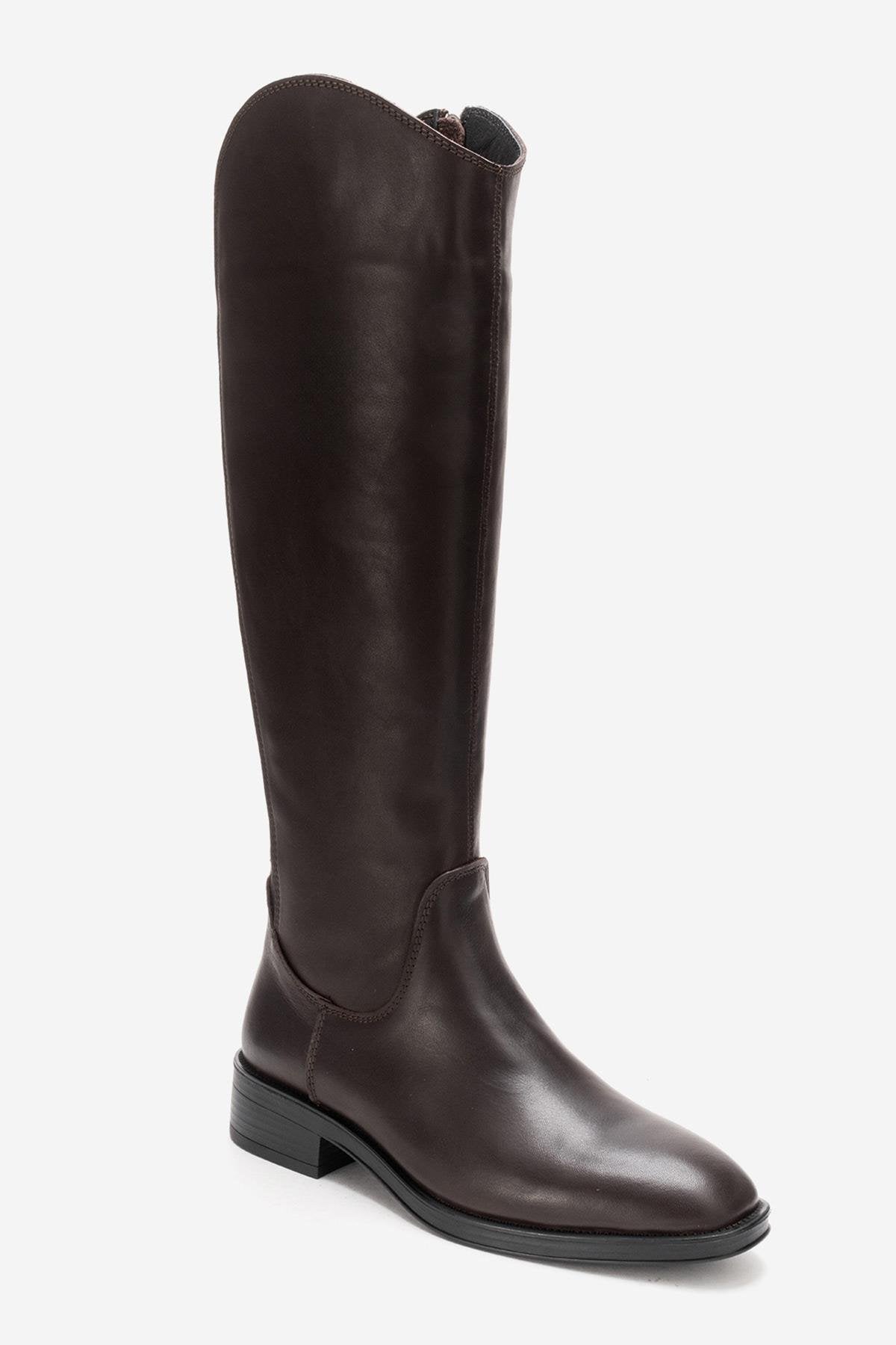 Ruiz - Brown Leather Knee High Boot (Women)