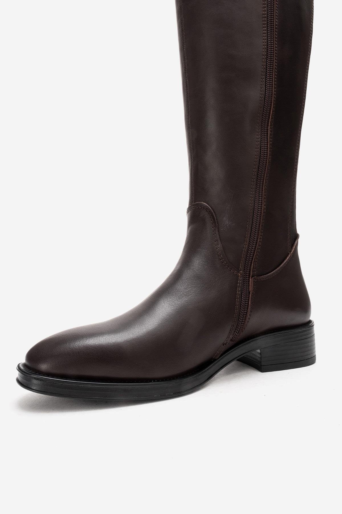 Ruiz - Brown Leather Knee High Boot (Women)
