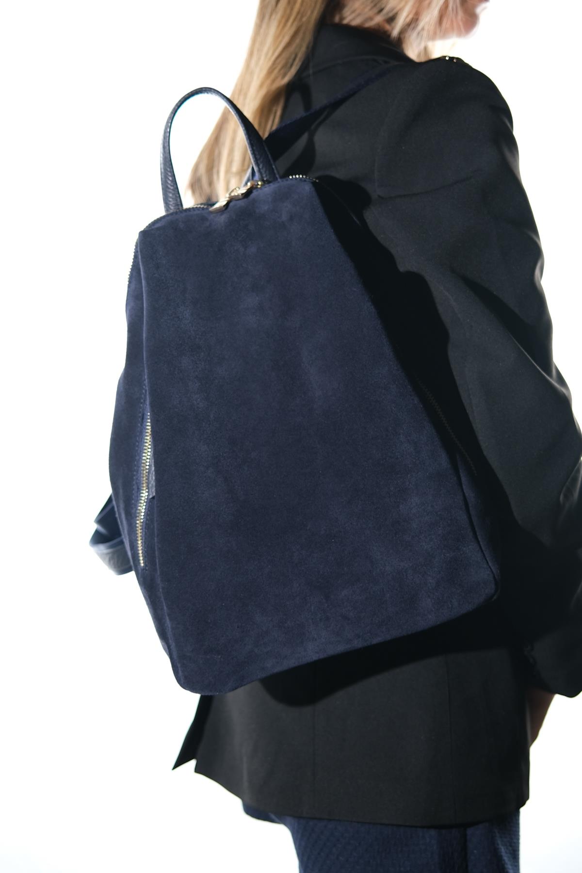 Josh - Mochila de piel de ante azul marino (Mujer)