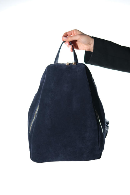 Josh - Mochila de piel de ante azul marino (Mujer)
