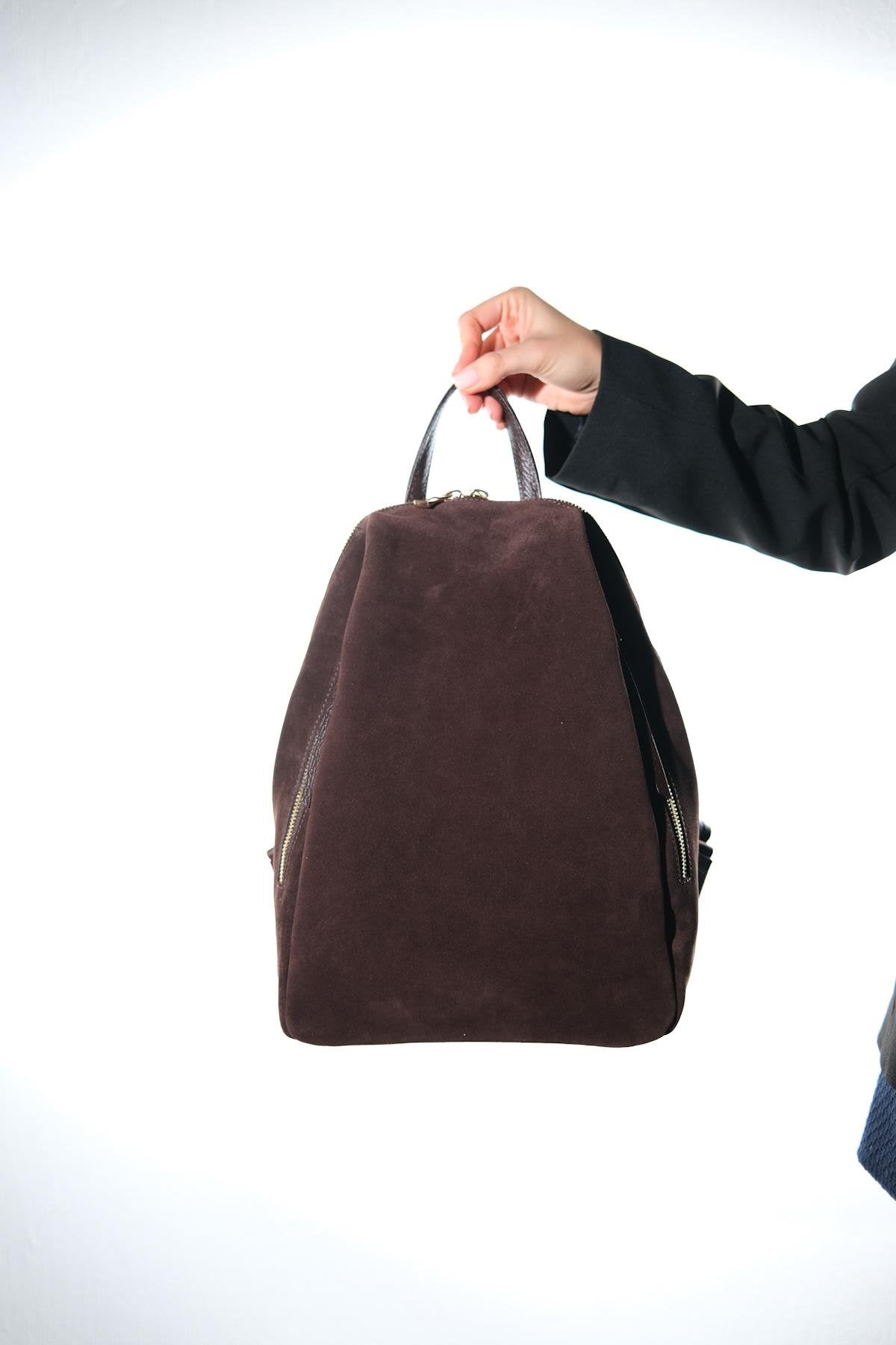 Josh - Mochila de Cuero Ante Marrón (Mujer)