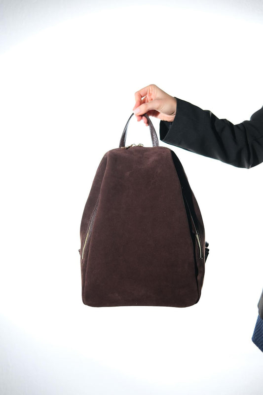 Josh - Brown Suede Leather Backpack (Women)