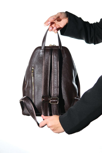 Josh - Mochila de Cuero Ante Marrón (Mujer)