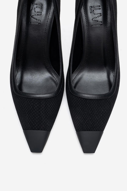 RONA - Zapatos de tacón de aguja puntiagudos con estampado negro (Mujer)