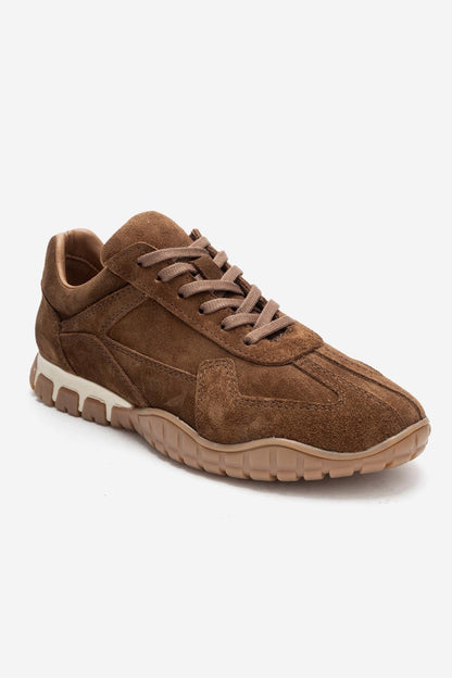 Lars - Zapatilla de piel de ante color coñac (mujer)