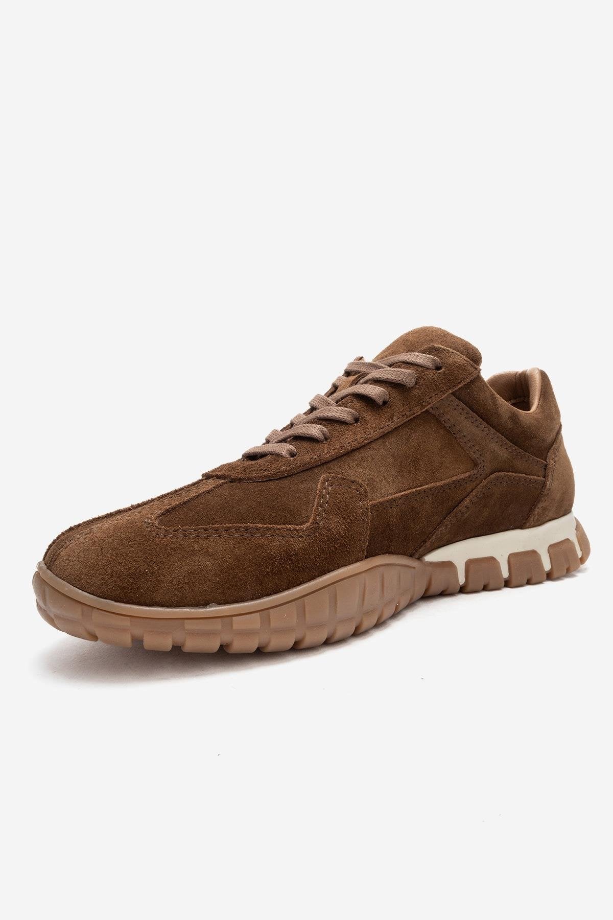 Lars - Zapatilla de piel de ante color coñac (mujer)
