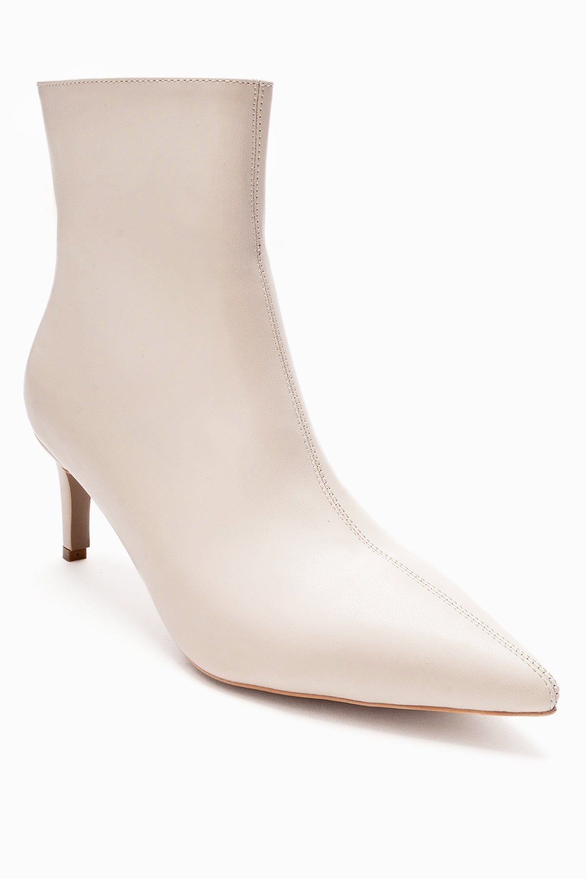 Noya - Bota de tacón fino con punta en pico beige (Mujer)