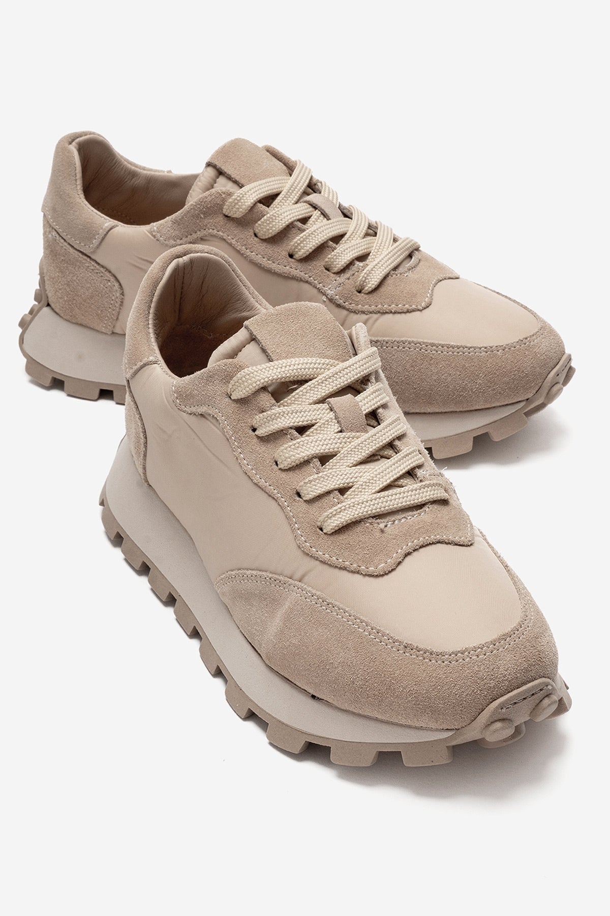 Amanda - Zapatillas de cuero beige (Mujer)