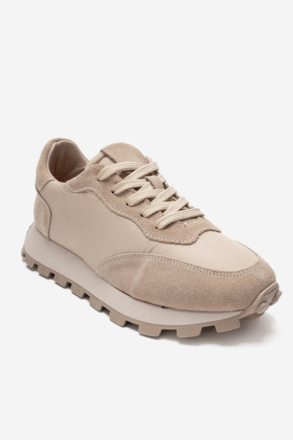 Amanda - Zapatillas de cuero beige (Mujer)