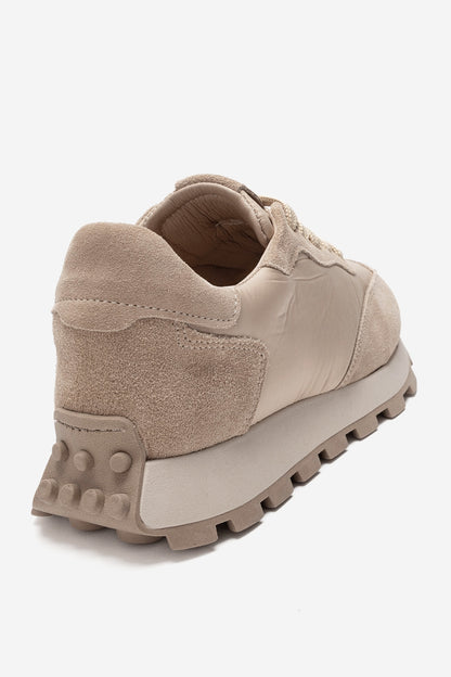Amanda - Zapatillas de cuero beige (Mujer)