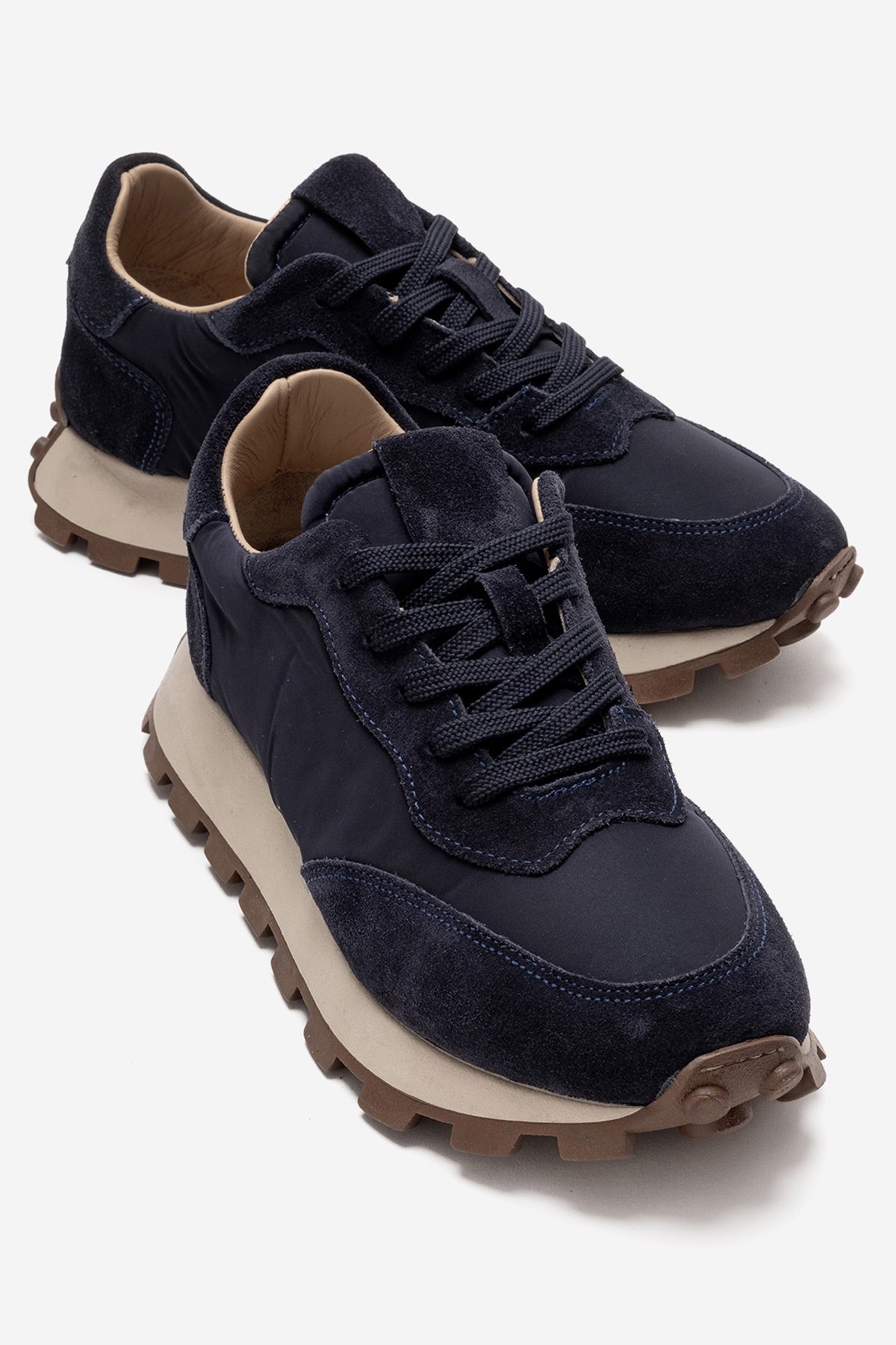 Amanda - Navy Leather Sneakers (Women)