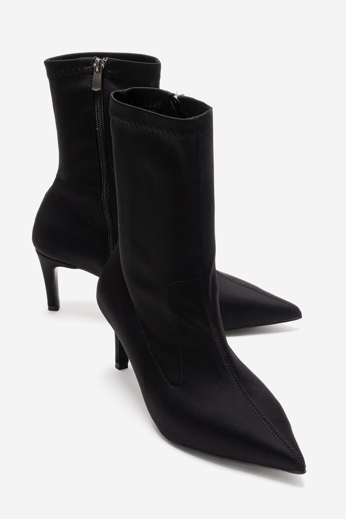 ROSSANO - Black Scuba Stiletto Heel Ankle Boot (Women)
