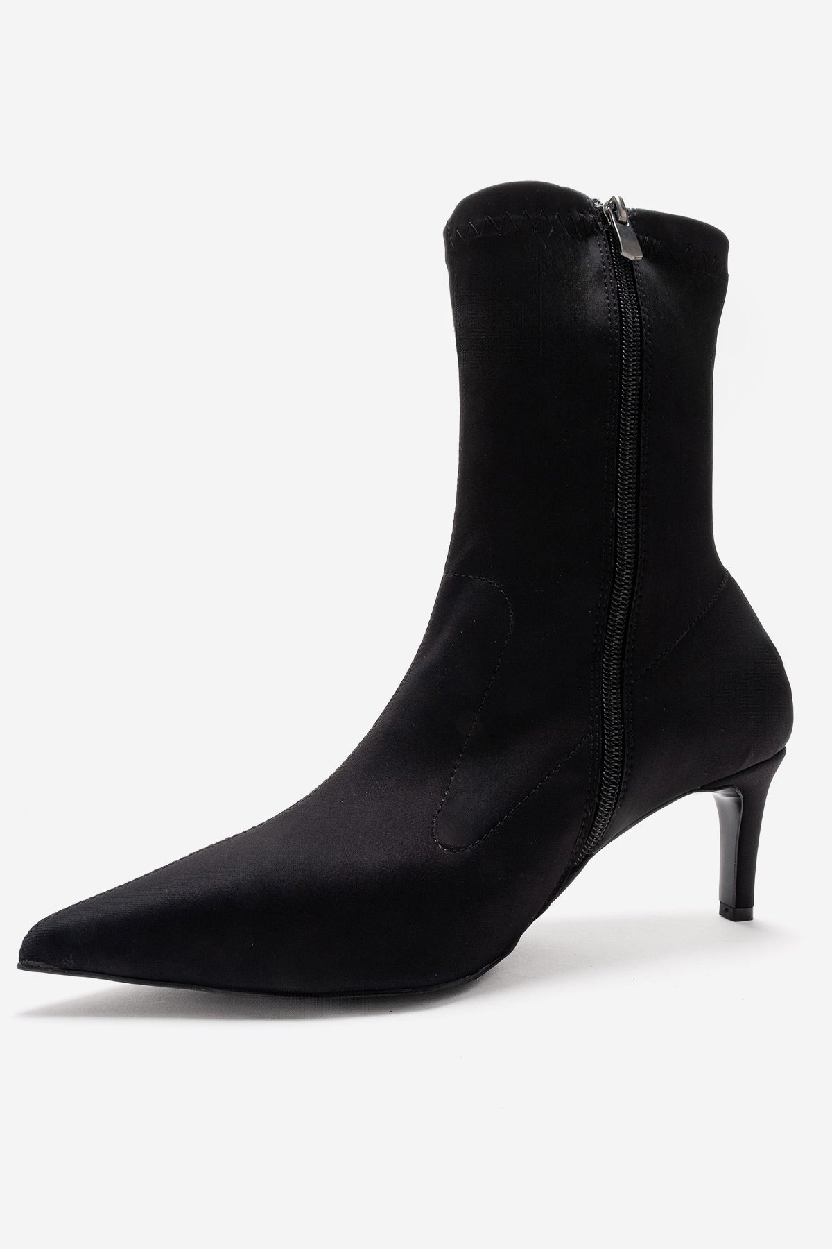 ROSSANO - Black Scuba Stiletto Heel Ankle Boot (Women)