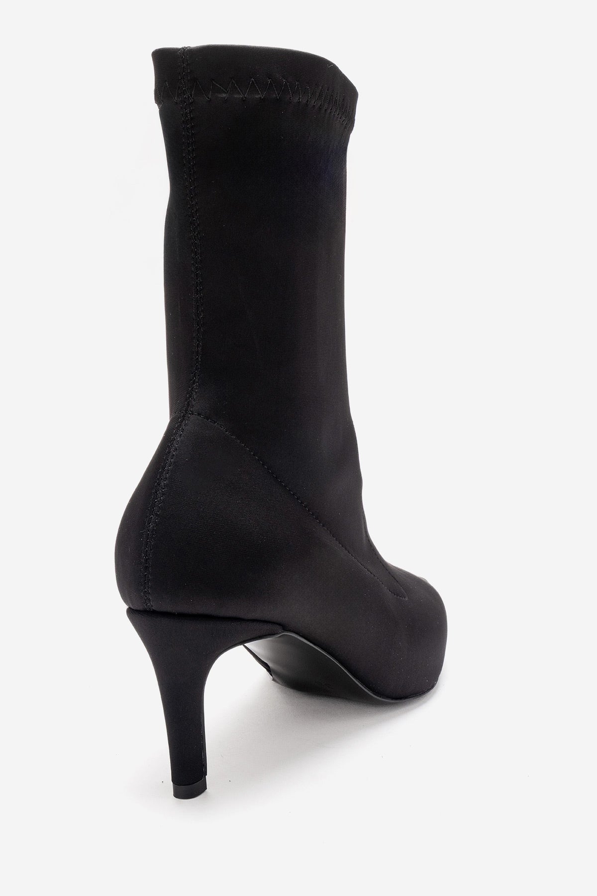 ROSSANO - Black Scuba Stiletto Heel Ankle Boot (Women)