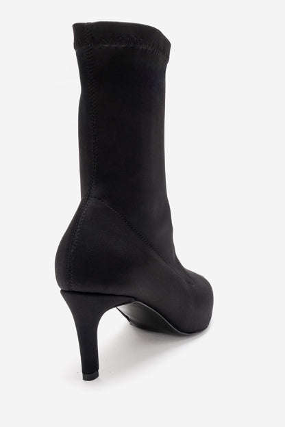 ROSSANO - Black Scuba Stiletto Heel Ankle Boot (Women)