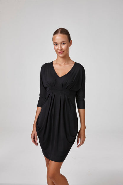 Vestido midi modal suave con cuello en V para mujer Relactive Wear-Mundo