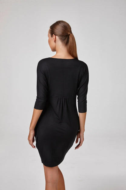 Vestido midi modal suave con cuello en V para mujer Relactive Wear-Mundo