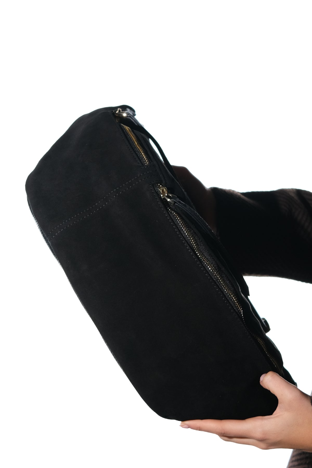 Sola - Bolso de hombro de ante negro (mujer)