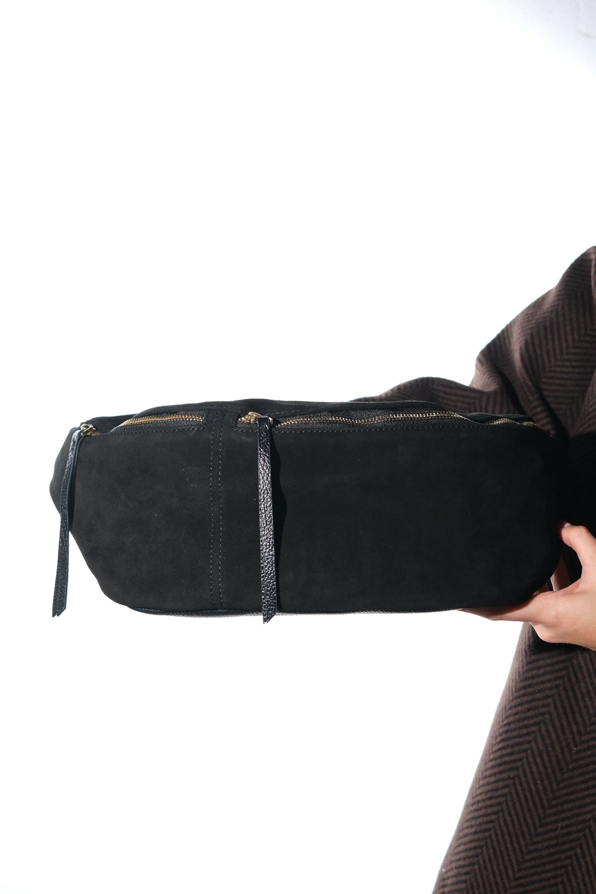 Sola - Bolso de hombro de ante negro (mujer)