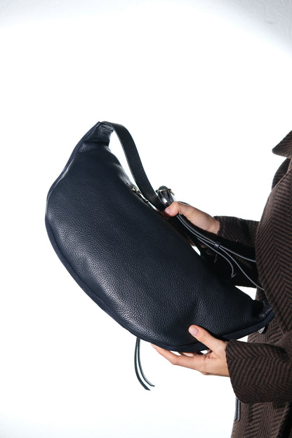 Sola - Bolso de hombro de ante azul marino (mujer)