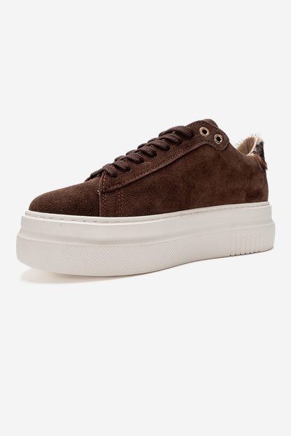 Nera - Zapatillas informales de ante marrón (mujer)