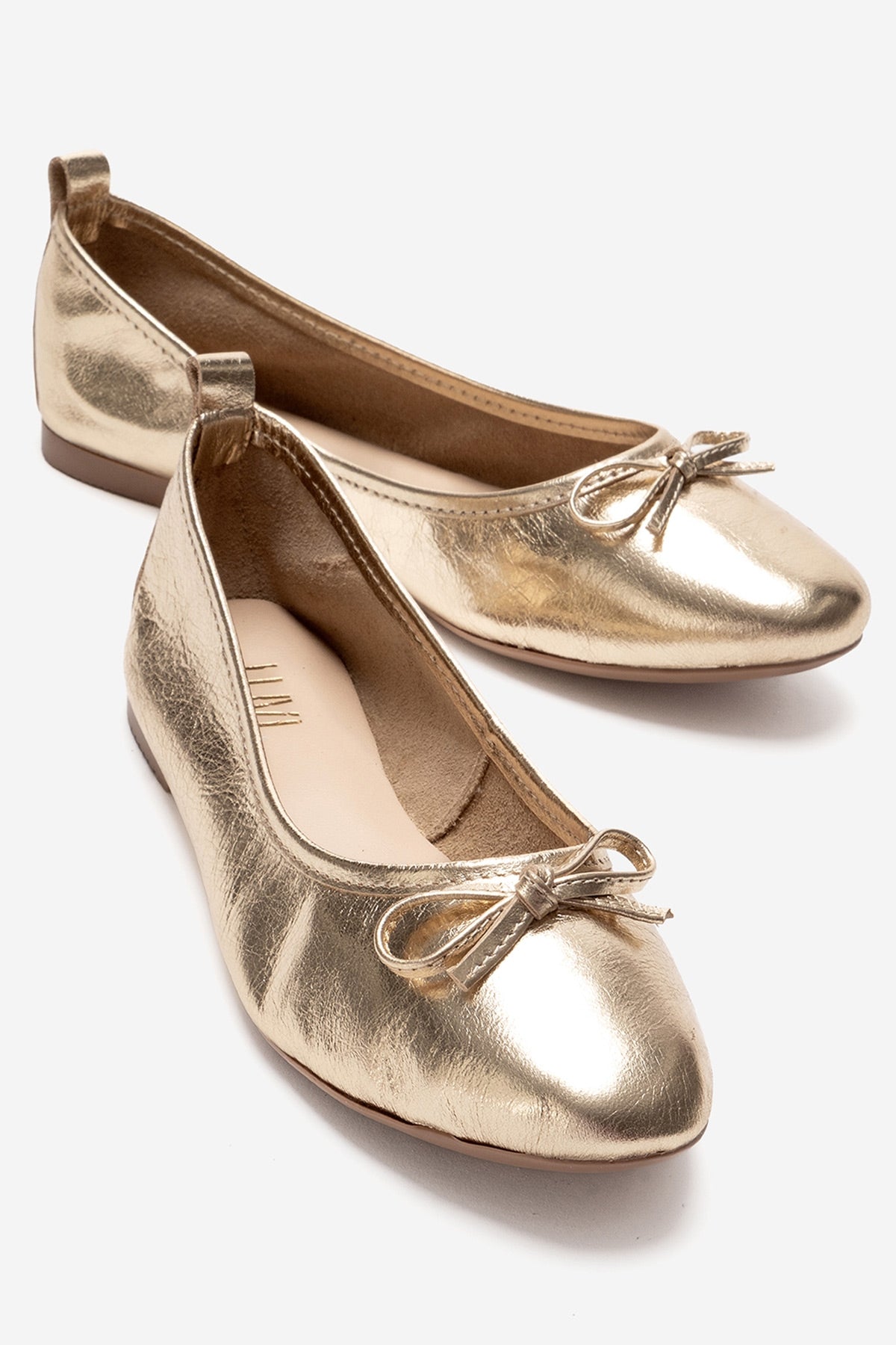 01 - Bailarinas de piel auténtica doradas (mujer)