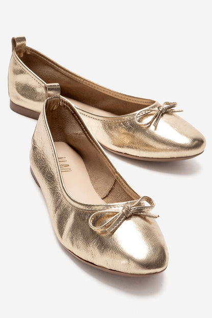 01 - Bailarinas de piel auténtica doradas (mujer)