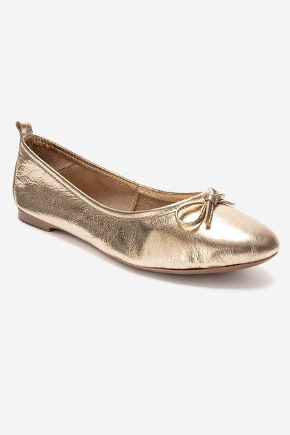 01 - Bailarinas de piel auténtica doradas (mujer)