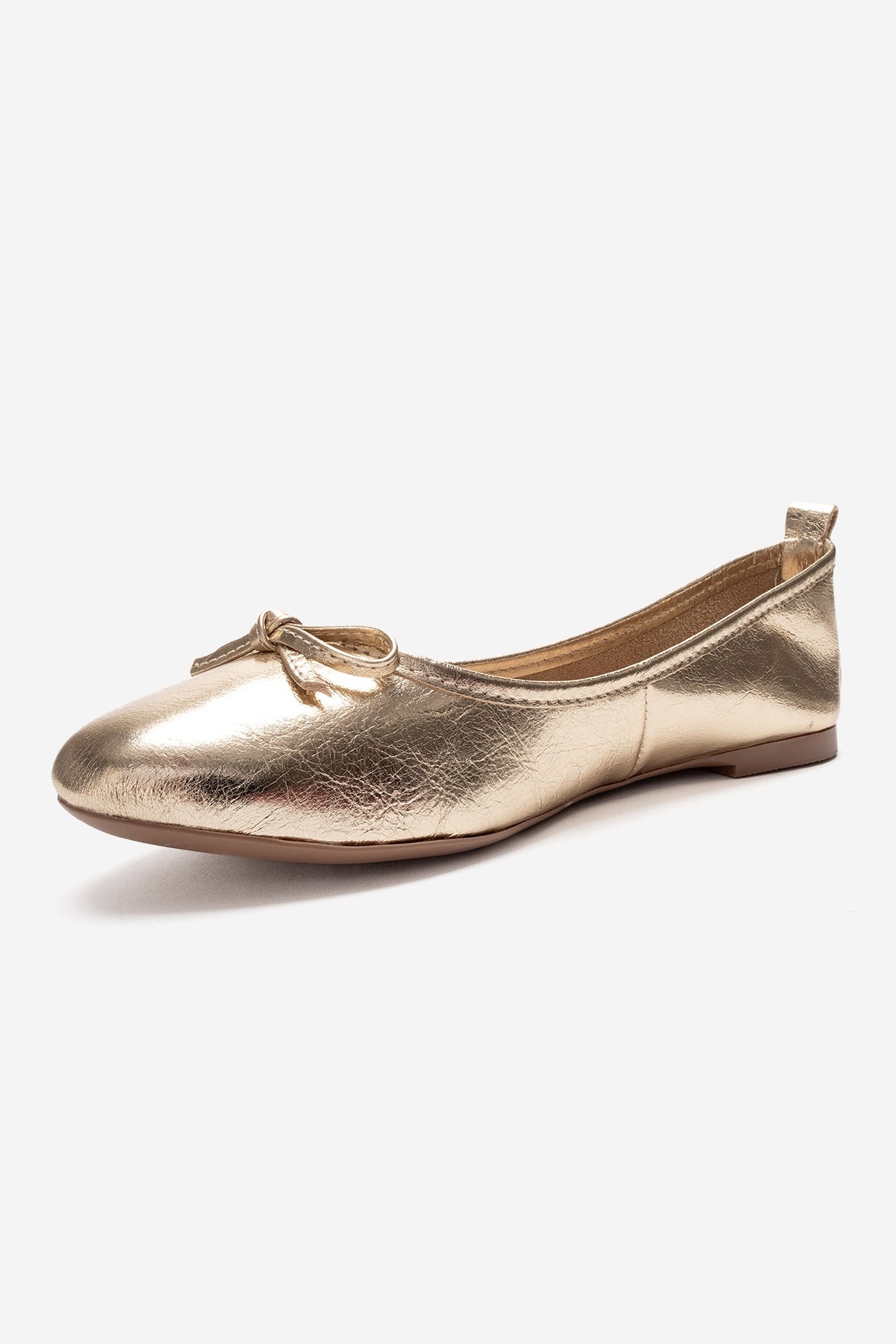 01 - Bailarinas de piel auténtica doradas (mujer)