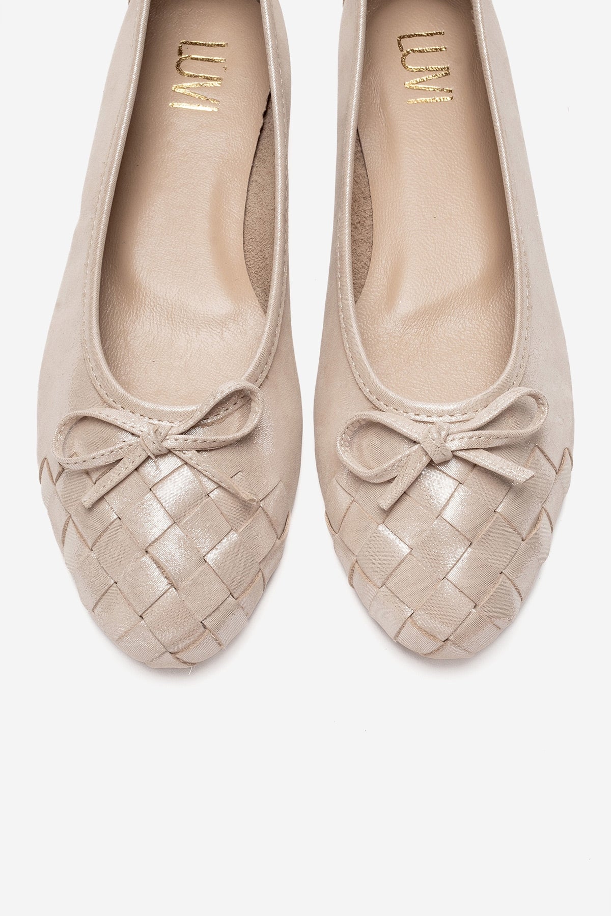 03 - Bailarina de cuero genuino beige (Mujer)