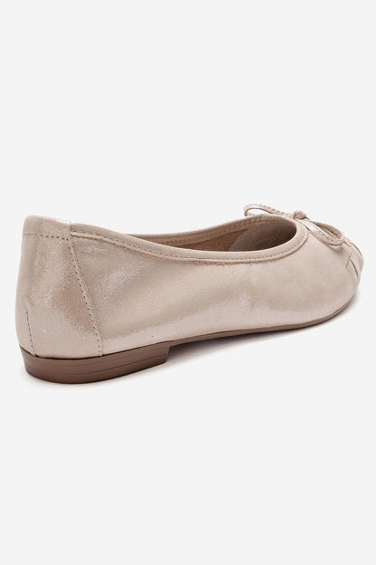 03 - Bailarina de cuero genuino beige (Mujer)