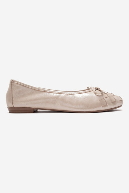 03 - Bailarina de cuero genuino beige (Mujer)