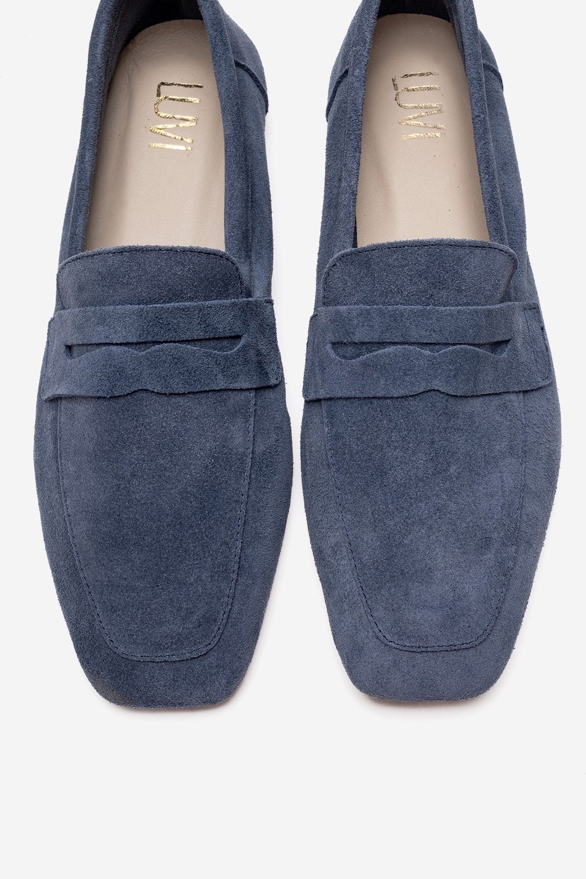 Morne - Mocasín de cuero genuino azul marino (mujer)