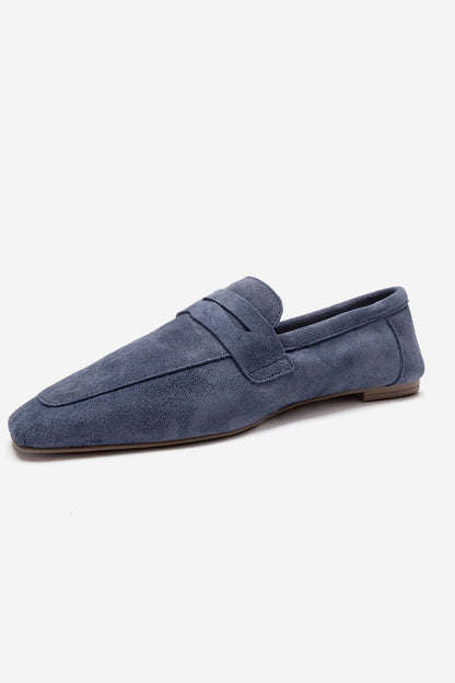 Morne - Mocasín de cuero genuino azul marino (mujer)