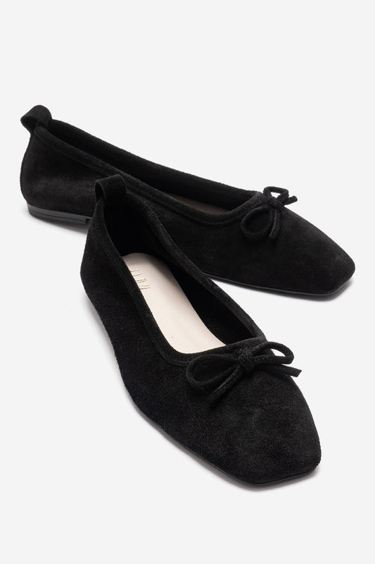 Sosa - Bailarinas con lazo de ante negro y cuero genuino (mujer)