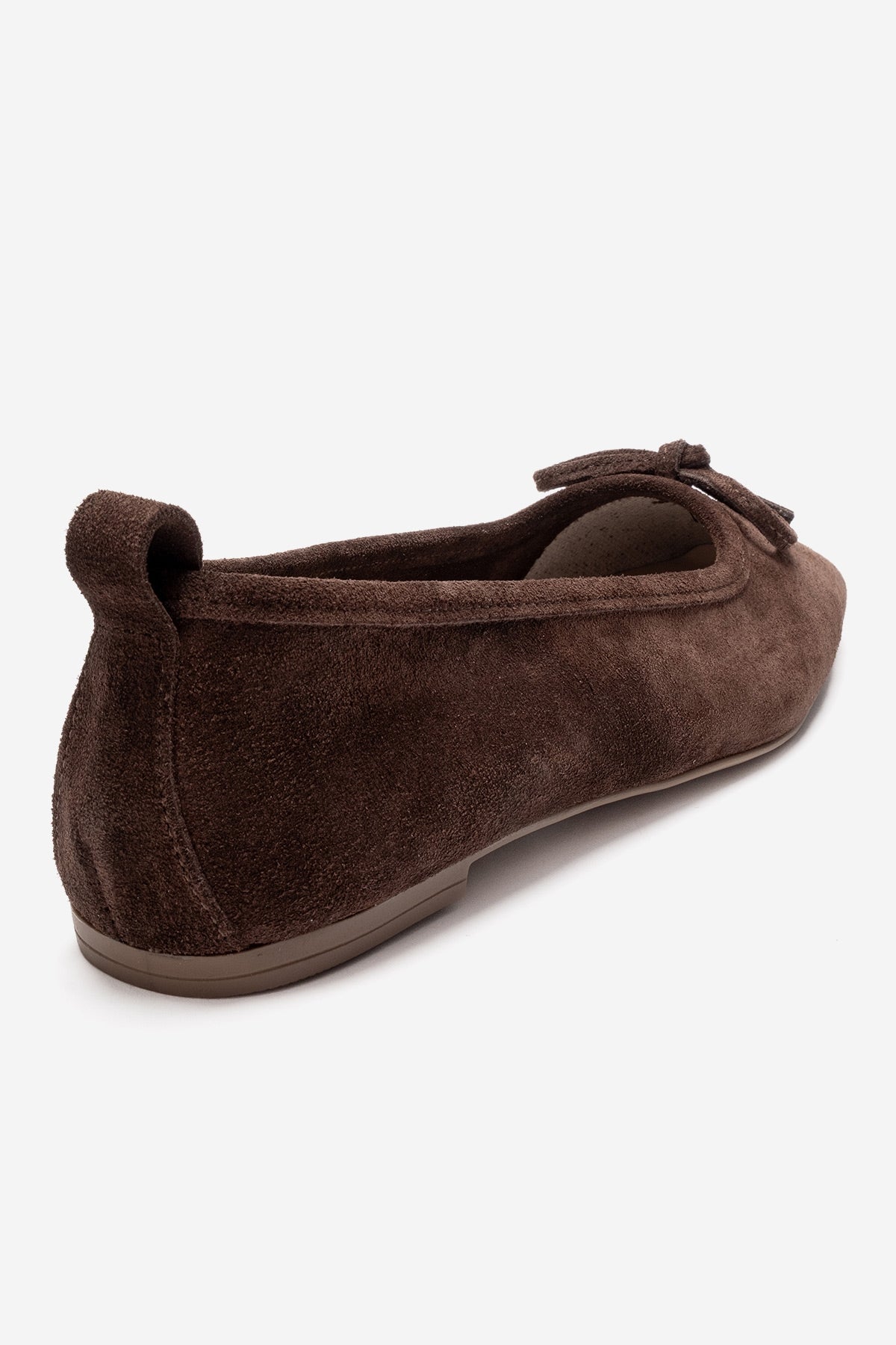 Sosa - Brown Suede Genuine Leather Bow Ballet Flat (Women)