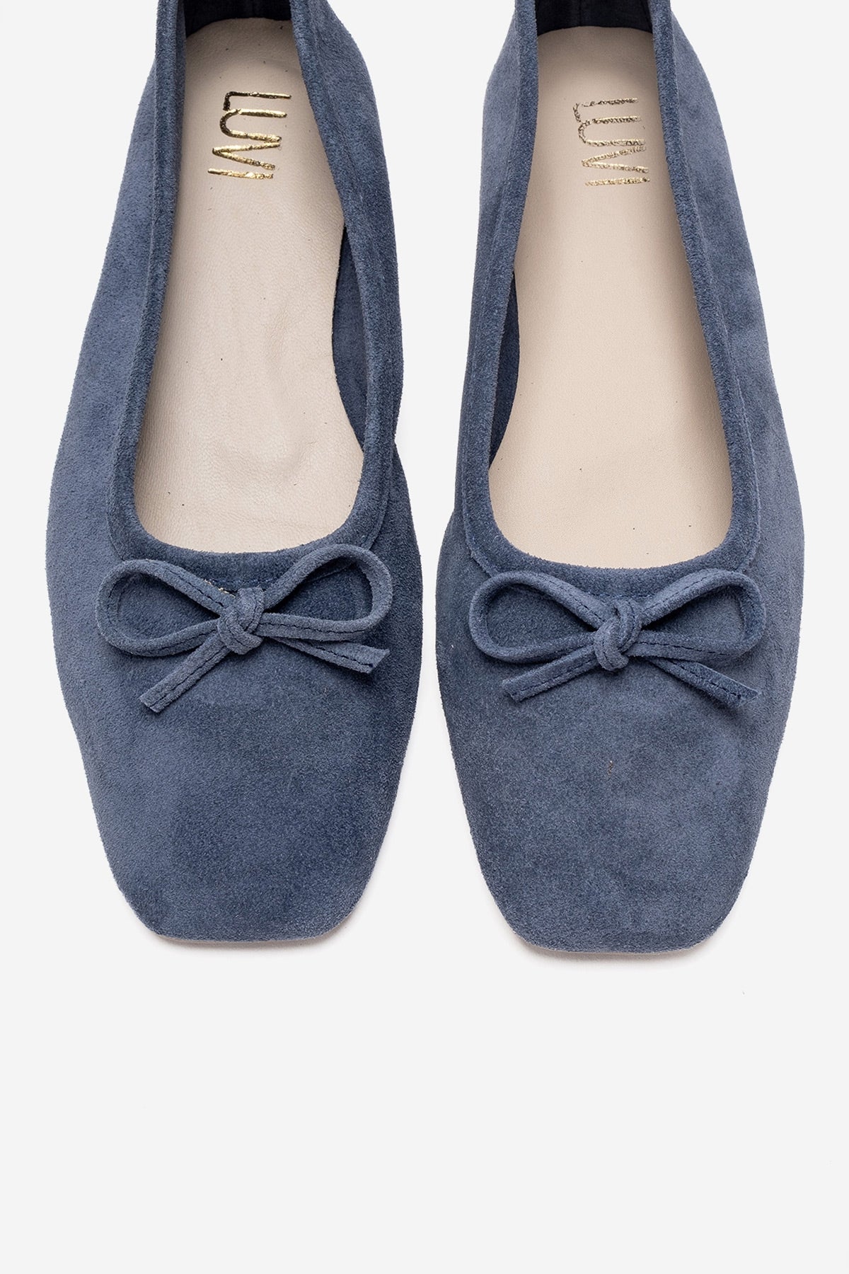 Sosa - Denim Blue Genuine Leather Bow Ballet Flat (Women)