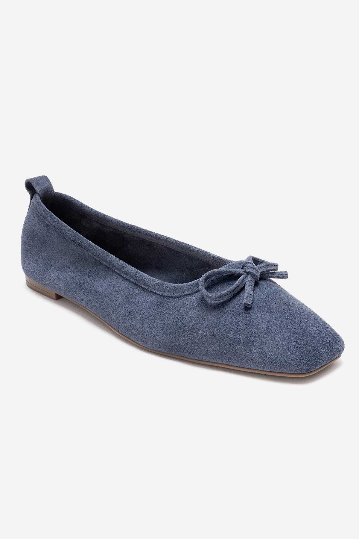 Sosa - Denim Blue Genuine Leather Bow Ballet Flat (Women)