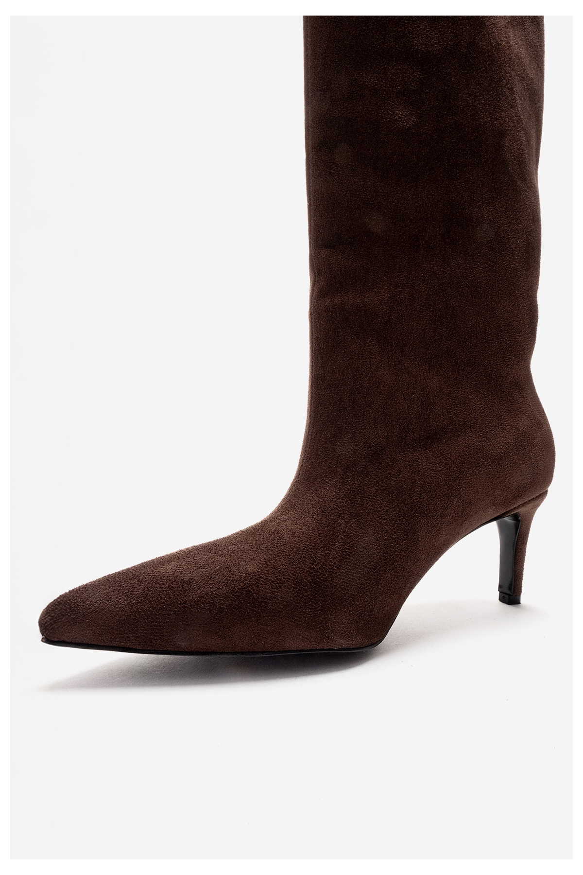 Camila - Bota de tacón de aguja de gamuza marrón (Mujer)